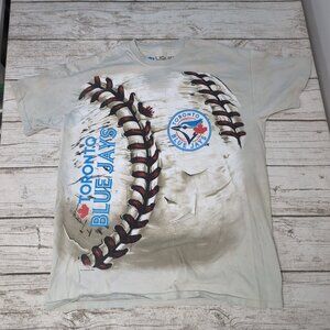 Men's Toronto Blue Jays Cream Hardball Tie-Dye T-Shirt by Liquid Blue Size Large